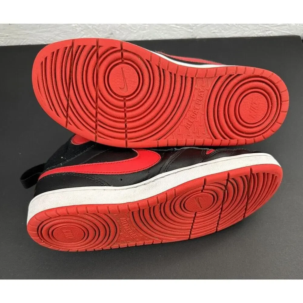 Nike Court Borough Mid Youth 5 Red Black Basketball Shoes Sneakers